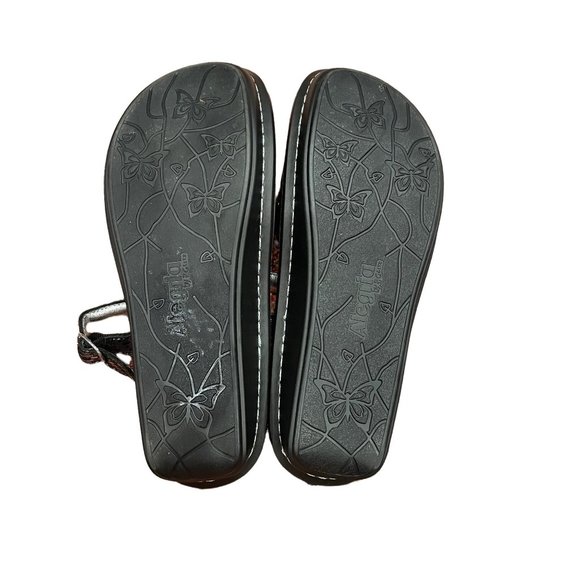 Allegria Mary Jane Black Sparkle Metallic Shoes Sz 38W - Picture 5 of 8